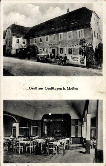 Ak Großkagen Niederkagen Kagen Sachsen, Gasthof Großkagen, Inh. O. Dommitzsch