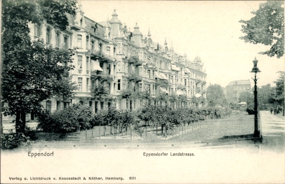 Postcard Hamburg Nord Eppendorf, Eppendorfer Landstraße