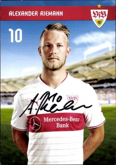 Autogrammkarte Fußballer Alexander Riemann, VFB Stuttgart, Autogramm
