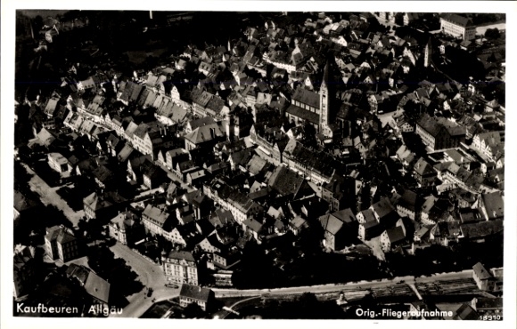 Postcard Kaufbeuren on the Wertach in Swabia, aerial photograph