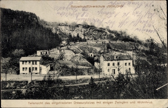 Ak Iserlohn im Märkischen Kreis, Polizeihundführerschule, Dressurplatz