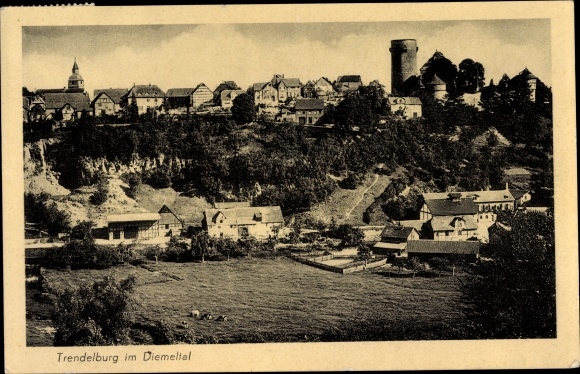Postcard Trendelburg in northern Hesse, panorama