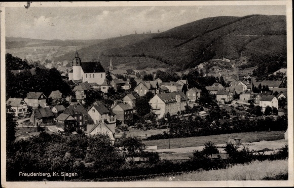 Ansichtkaart Freudenberg im Siegerland, totaalaanzicht van het dorp