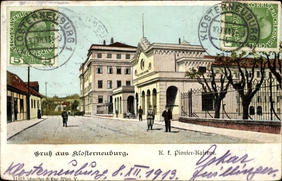 Postcard Klosterneuburg in Lower Austria, K. k. Engineer barracks