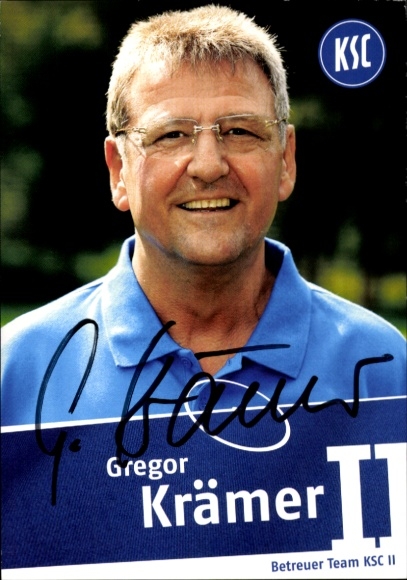 Autogrammkarte Betrauer Team KSC II, Gregor Krämer, Karlsruher SC, Autogramm