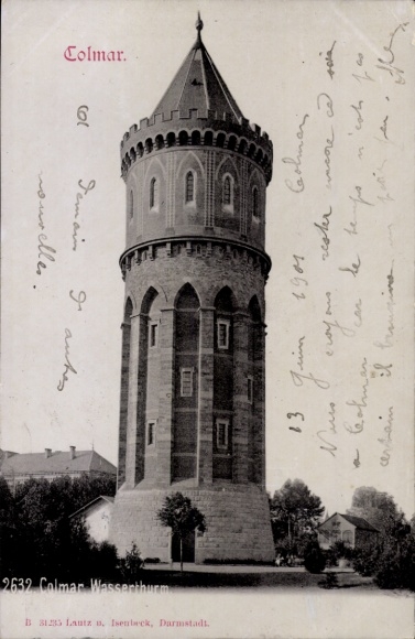 Postcard Colmar Kolmar Alsace Haut Rhin, water tower