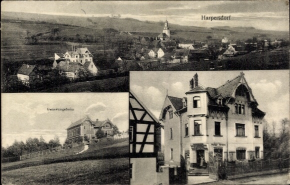 Ak Harpersdorf Bad Köstritz, Gesamtansicht, Genesungsheim
