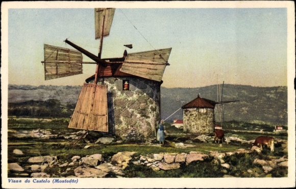 Postcard Viana do Castelo Portugal, Hello from vento