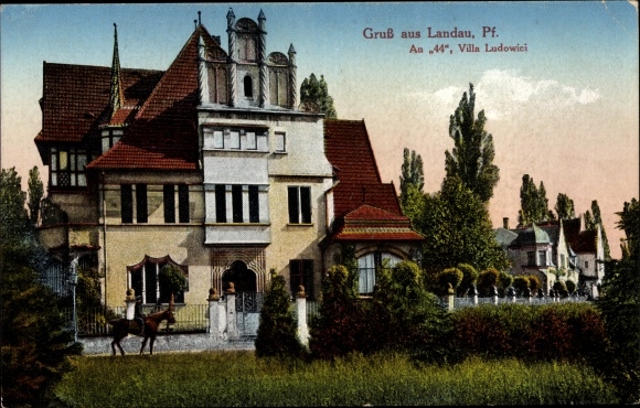 PC Landau in der Pfalz, lot on An 44, view of Villa Ludowici
