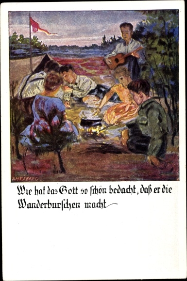 Kunstenaarskaart Amtsberg, Otto, hoe heeft God het zo mooi bedacht, gymnastiek, DT