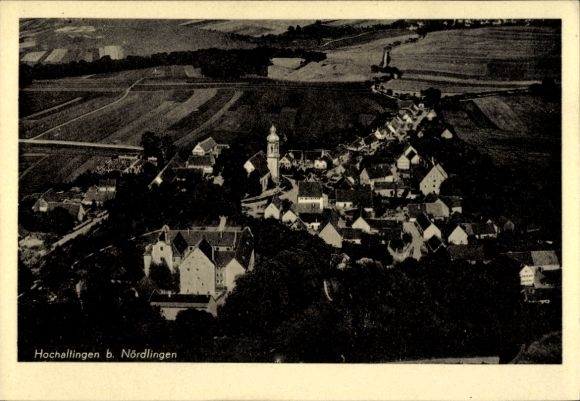 Postcard Hochaltingen Fremdingen in Swabia, aerial photograph