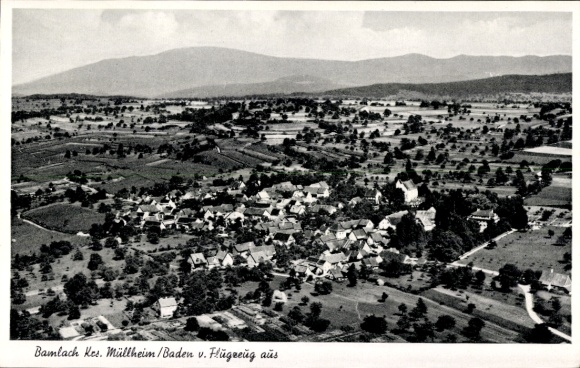 Postcard Bamlach Bad Bellingen in Baden, aerial photograph
