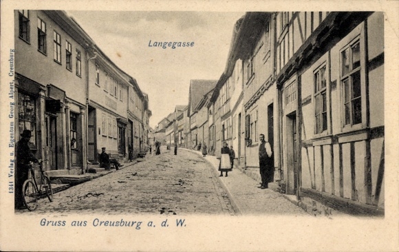 Postcard Creuzburg an der Werra, Langegasse