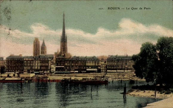 Postcard Rouen Seine Maritime, Le Quai de Paris