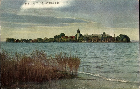 Postcard Frauenwörth Insel Frauenchiemsee Chiemsee, Fraueninsel im Chiemsee