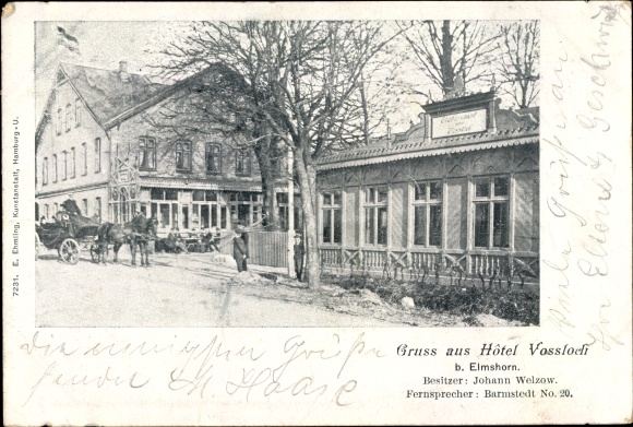 Ansichtkaart Vossloch Bokholt Hanredder in Sleeswijk Holstein, Hotel Vossloch