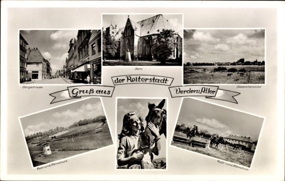 Ak Verden an der Aller, algemeen beeld, hippische stad, paarden, landschap
