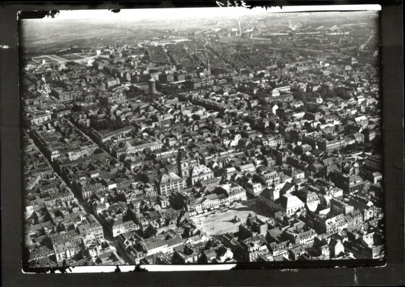 Postcard Mannheim in Baden, aerial photograph, water tower, Jesuit church, parade square