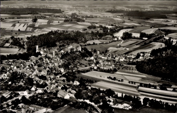 Ak Kirchberg an der Jagst, Fliegeraufnahme