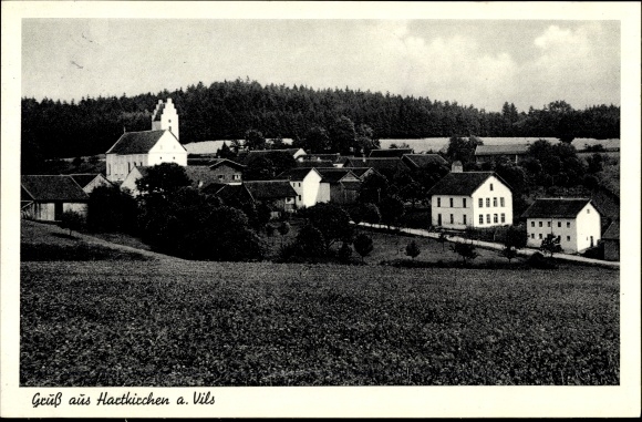 Postcard Hartkirchen an der Vils Eichendorf in Lower Bavaria, view of the town