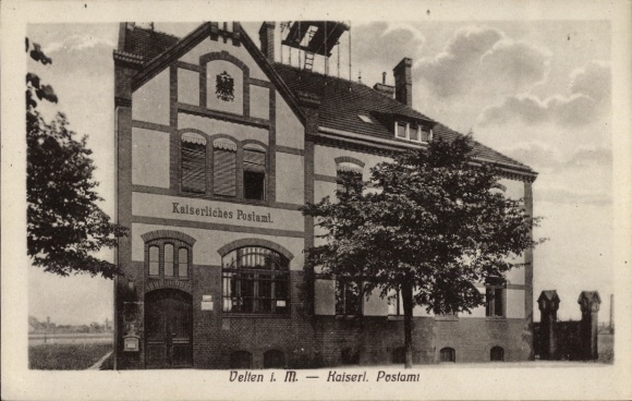 Ak Velten in Brandenburg, Kaiserliches Postamt, Straßenansicht