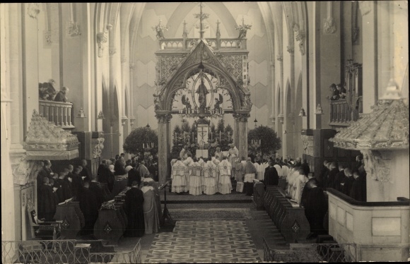 Photo Postcard Eresing in Upper Bavaria, Archabbey Sankt Ottilien, priestly ordination 1932, Lätare