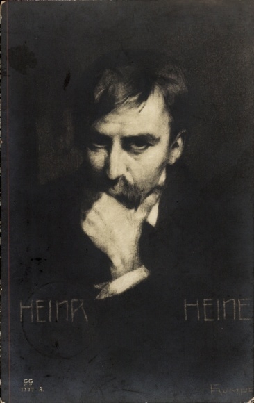 Künstler Ak Rumpf, Dichter Heinrich Heine, Portrait