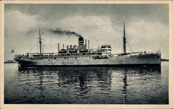 Postcard steamer Tanganyika, Holland-America Line HAL