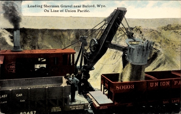 PC Buford Wyoming USA, Loading Sherman Gravel, On Line of Union Pacific