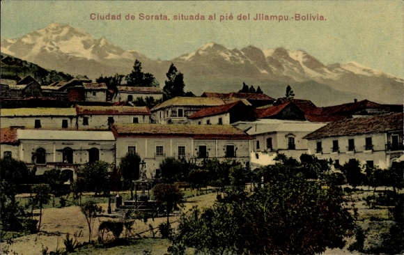 Ak Bolivia, gedeeltelijk zicht op de stad Sorata