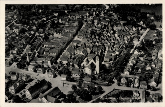 Postcard Mindelheim in Unterallgäu, aerial photograph