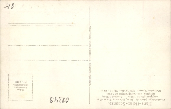 Postcard Johanngeorgenstadt in the Ore Mountains of Saxony, view of the Hans Heinze Schanze