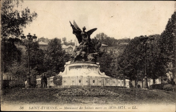 CPA Saint-Étienne Marne, Monument des Soldats morts en 1870-1871