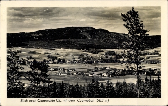 Ak Cunewalde in Oberlausitz, Prachtig landschap, Cunewalde OL, Czorneboh (583 m), fotografie...