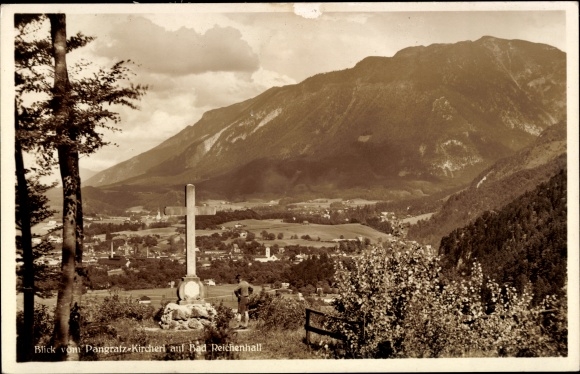 Postcard Karlstein Bad Reichenhall in Upper Bavaria, pilgrimage church of St. Pankraz, monument, panorama