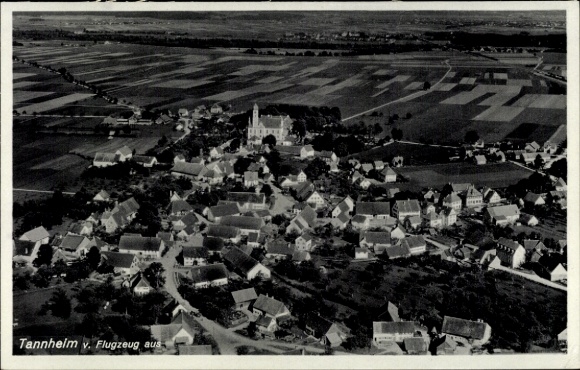 Postcard Tannheim in Württemberg, aerial photograph