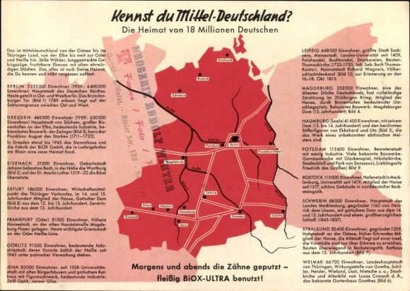 Timetable BIOX-Ultra oxygen toothpaste - Do you know Central Germany East Germany around 1960