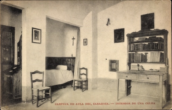 KP Zaragoza Saragossa Aragonia, klasztor, widok wnętrza celi