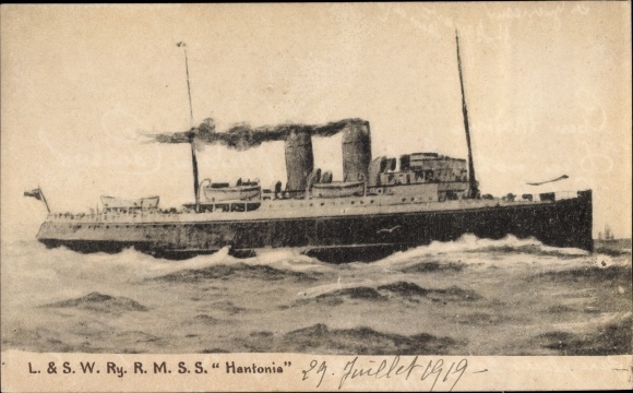 Ak Stoomboot Hantonia, Zuidelijke Spoorweg