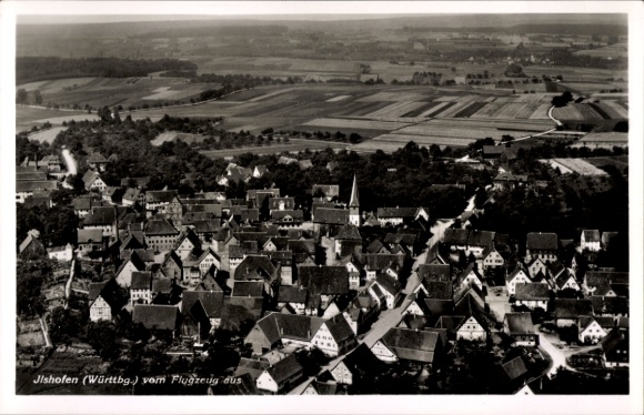 Postcard Ilshofen in Württemberg, aerial photograph