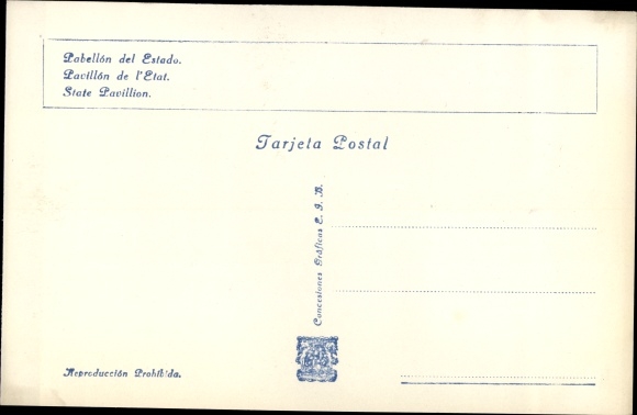 Postcard Barcelona Katalonien Spanien, International Exhibition 1929, State Pavillion