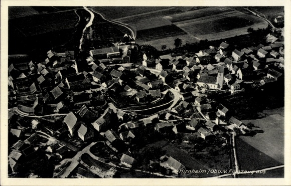 Postcard Hirnheim Oberbayern Hürnheim Ederheim im Ries in Swabia, aerial photograph