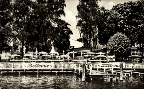 Postcard Berlin Reinickendorf Konradshöhe Tegelort, Seeterrassen Bellevue, owner H. Thiele, Hagendorn