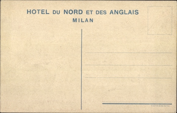Ak Milano Milan Lombardia, Hotel du Nord des Anglais, buitenaanzicht, treinstation