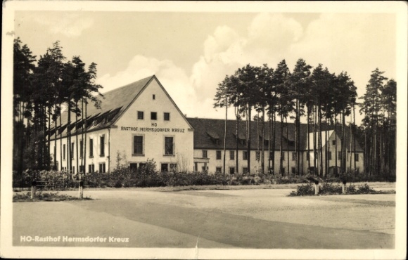 Postcard Hermsdorf im Saale Holzland District Thuringia, HO Rest Area Hermsdorfer Kreuz