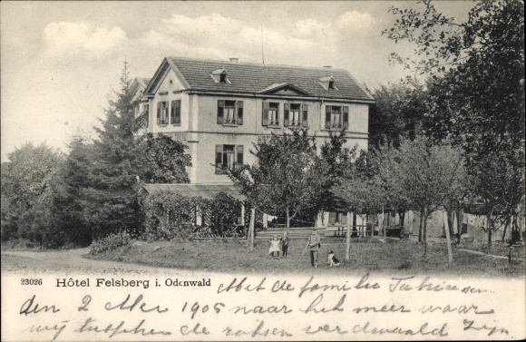 Postcard Felsberg in the Odenwald Hesse, Hotel Felsberg