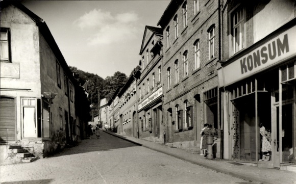 Ak Bad Leutenberg Thüringen, an der Schlosstraße, Konsumladen