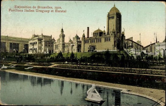 Set von 83 Ansichtskarten, Brüssel Weltausstellung 1910