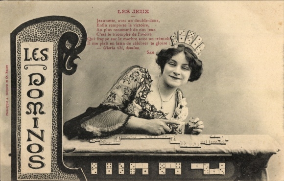 KP Les Dominos, gra domino, portret kobiety