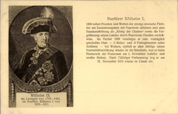 KP Wilhelm IX, Landgraf, Elektor Wilhelm, Wyzwolenie elektorskiej Hesji
